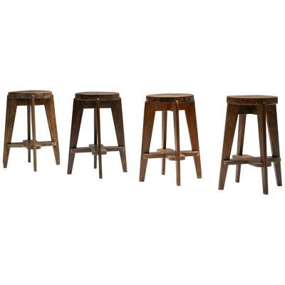 Set of Chandigarh Stools 'CB' by Pierre Jeanneret - 1965