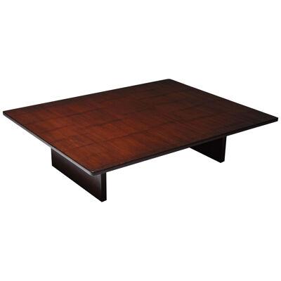 Axel Vervoordt Stained Oak and Bamboo Coffee Table, Belgium, 1980s
