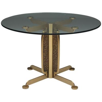 Brass Cast Dining Table by Luciano Frigerio - 1970's