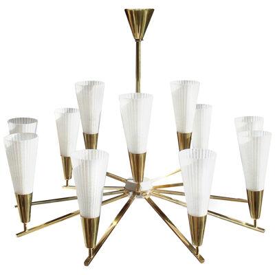 Rare Brass Ceiling Lamp, Italy, 1960s