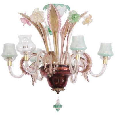 Multicolored Venetian Murano Glass Chandelier