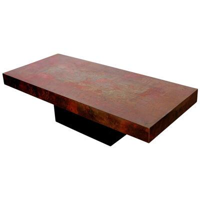 Exceptional Huge and Very Rare Copper Coffee Table by Bernhard Rohne