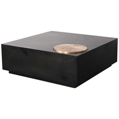 Burnished Metal and Cast Bronze Sculptural Coffee Table, Paolo