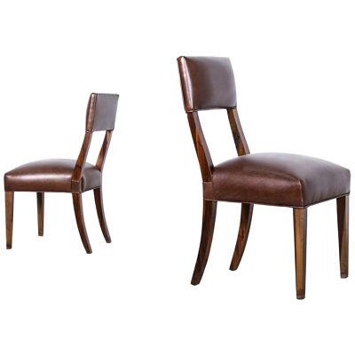 Exotic Wood High-Back Dining Chair in Leather or COM, Luca