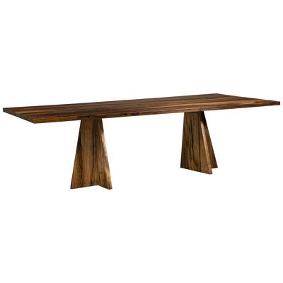 Solid Exotic Wood Twin Pedestal Modern Table, Luca