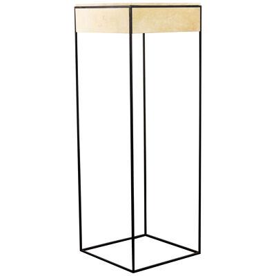Modern Side Table in Metal and Parchment, Marcello 'In Stock'