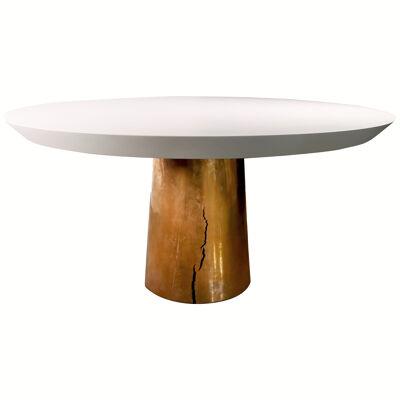 Unique Collectible Cast Bronze Pedestal Dining Table, Beninx
