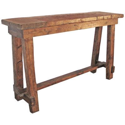 Recovered Argentine Solid Wood Console Trestle Table, Alberto 