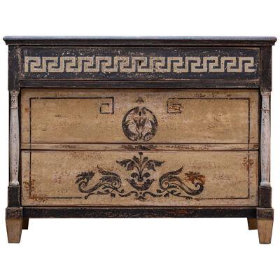 Biedermeier chest of drawers with meander decor, around 1820
