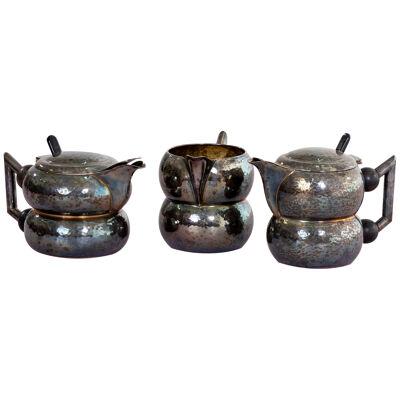 Three-piece tea set, mid-20th century