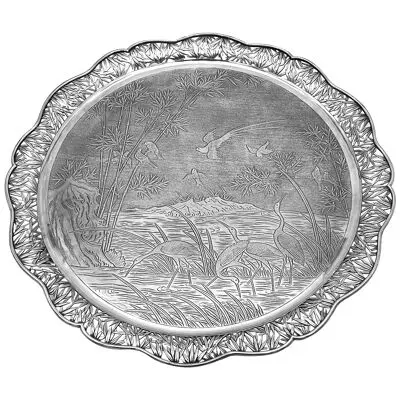 Chinese Export Silver Salver