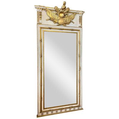 A Large French Trumeau Parcel Gilt Mirror