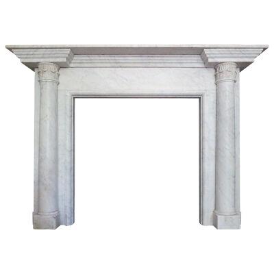 Architectural George III Fireplace Mantel in Carrara Marble