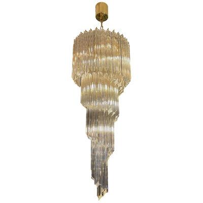 A Large Murano Spiral Chandelier