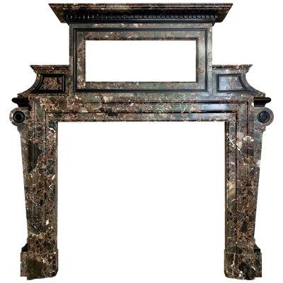 Antique Palladian Style Fireplace Mantel in Marrone Breccia Marble