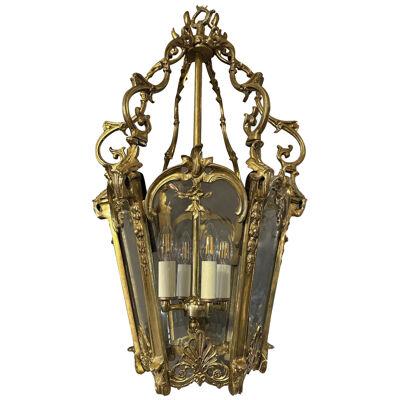 An Antique French Gilt Bronze Louis XV Style Rococo Lantern 