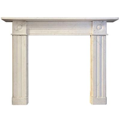 An Early 19th Century Statuary White Marble Fireplace Mantel