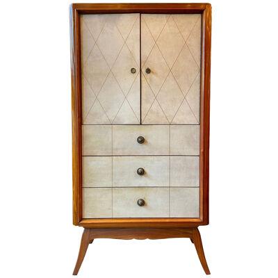 French Satinwood and Parchment Cabinet