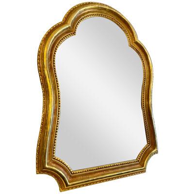 An Unusual French Antique Gold Gilt Mirror