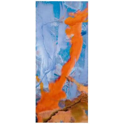 Contemporary Aluminum Blue and Orange Abstract Artwork Spanish Dario Urzay