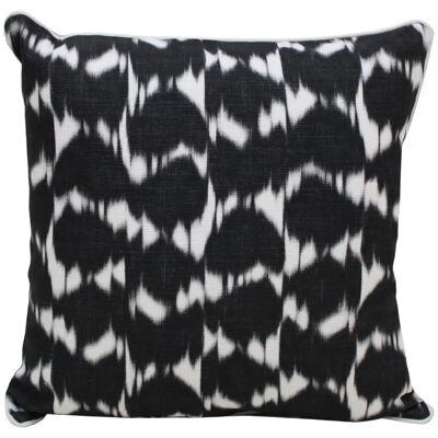 Contemporary Abstract Flower Print Pillow in Linen and Cotton