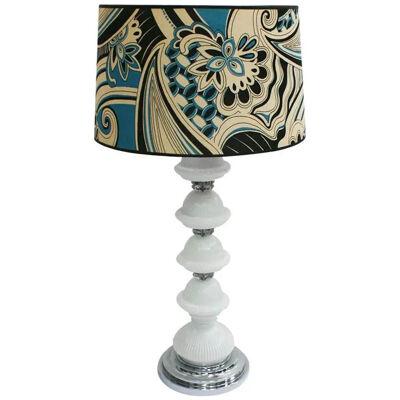 Mid-Century Modern Single Murano and Metal Italian Table Lamp