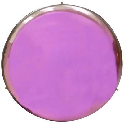 Contemporary Sculptural Pink Glass French Concavex Mirror
