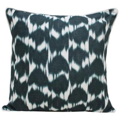 Contemporary Abstract Flower Print Pillow in Linen and Cotton