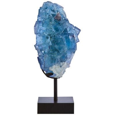 EXCEPTIONAL BLUE FLUORITE WITH PYRITE