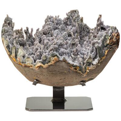  Coral like Round Geode with Polished Borders