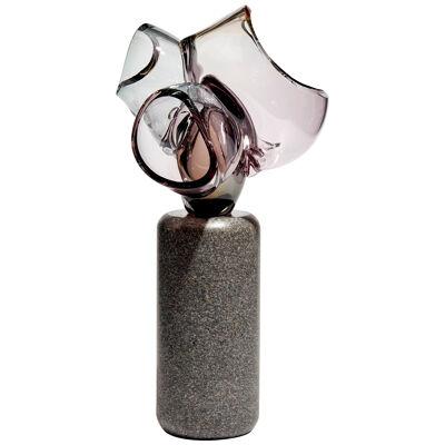 Heart Flower in Grey & Dusky Pink with Granite