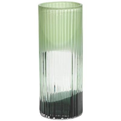  Plissé vase in Celadon & Dark Green