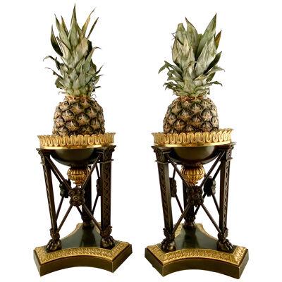An Empire pair of pineapple-holders made ca 1820.