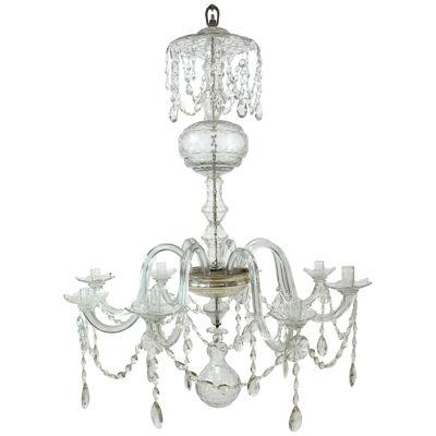 A LARGE 18TH C CHANDELIER WITH 8 ARMS, PROBABLY ENGLISH.