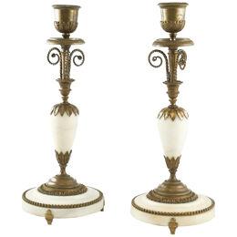 A pair of Director candlesticks, late 18th c