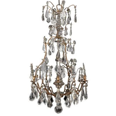 French rock crystal chandelier, 18th c