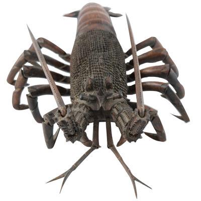 Large Japanese articulated wooden langouste, 19th c