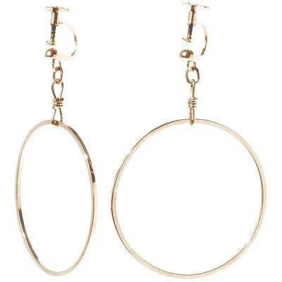 18k Gold Circle Dangle Earrings by Atelier Borgila Made year 1956