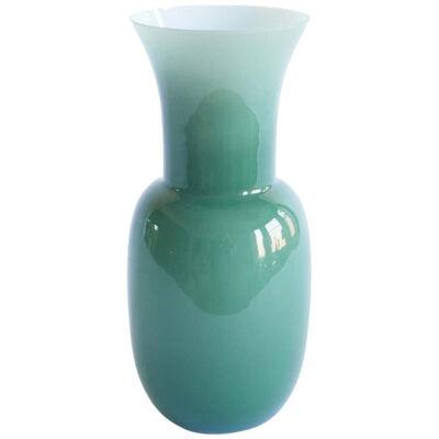 Large Murano Glass Vase Light Blue/Grey by Aureliano Toso, Italy, 2000