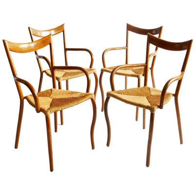 Set of Four Manila Dining Arm chairs by Val Padilla for Jasper Conran, 1970s