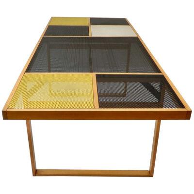 Continental Metal Perforated Black Table, Late 1960s