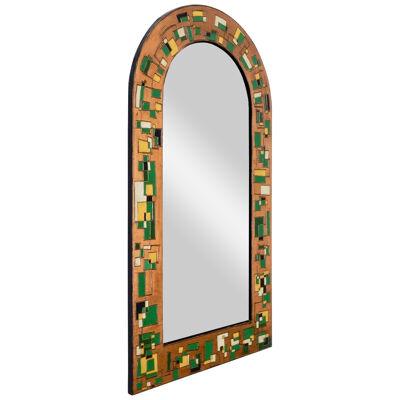 Italian Mirror with a Coloured Copper Repoussé Sheet Frame