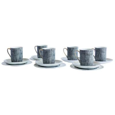 Set of 6 Windsor Bone China Coffee Cups with Saucers and Dessert Plates, UK 1966