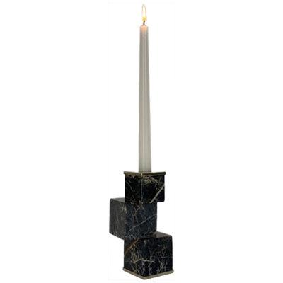 Vertigo Short Black Onyx Stone Candleholder