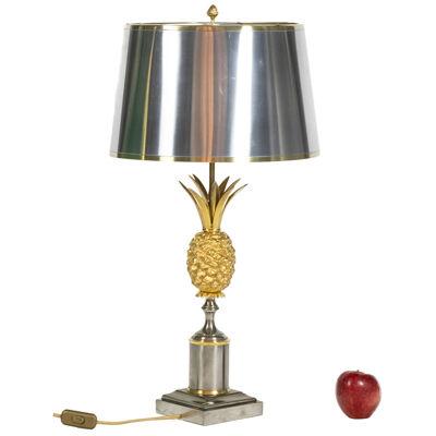 Maison Charles. Lamp in gilded bronze and sheet metal. 1970s.