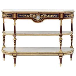 Adam Weisweiler, Louis XVI Style Console Sideboard in Mahogany, 19th Century