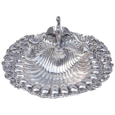 Shell-shaped silverplated centerpiece, 19th century