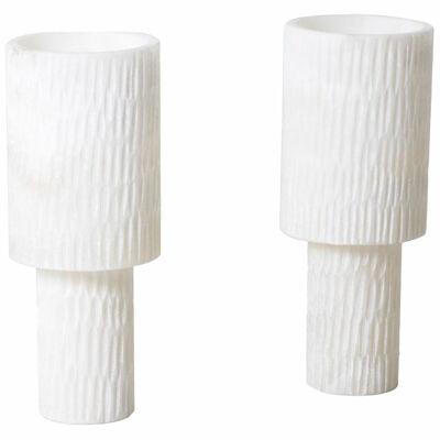 Pair of Alabaster Lamps, Contemporary Work