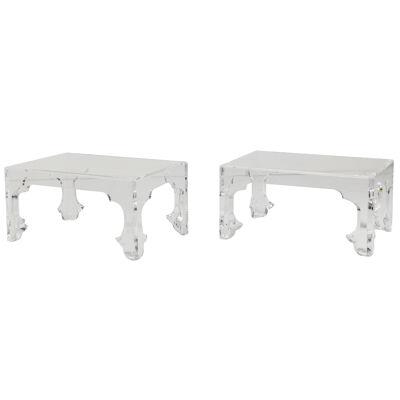 Pair of Lucite "Chop" Tables