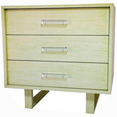 3 Drawer Chest on Runners with Lucite Handles by William Haines Inc
